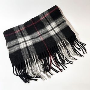 Luca D'Altieri - Plaid Wool Scarf - Black/Red/White Plaid